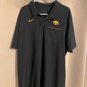 Iowa Hawkeyes Black Nike Polo with Pocket